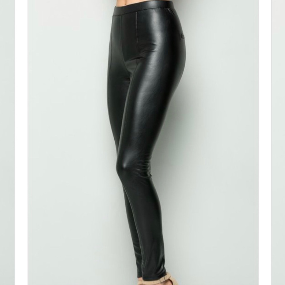 Faux Leather Leggings Large